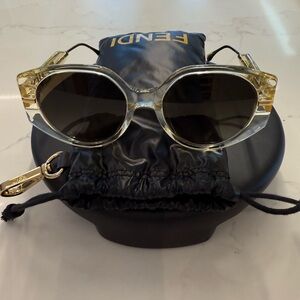 Fendi Transparent Gold Women's Sunglasses